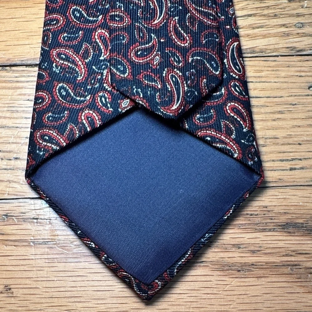 Paco Rabanne Red and Black Paisley Tie